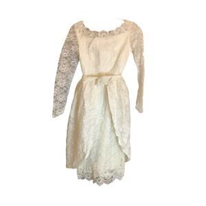 1950s lace wedding dress with overskirt couture wedding 6 See Measurements